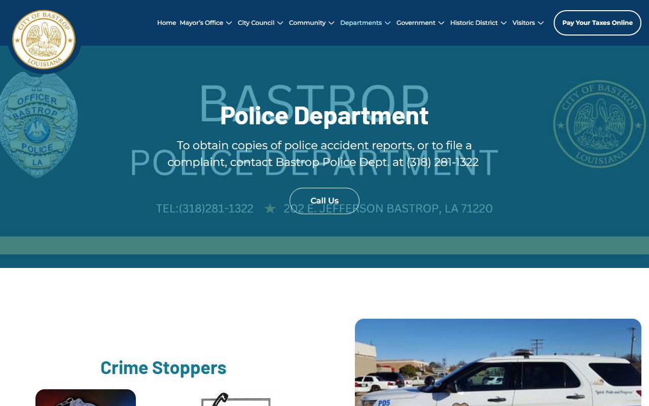 Bastrop Police Department white pages records