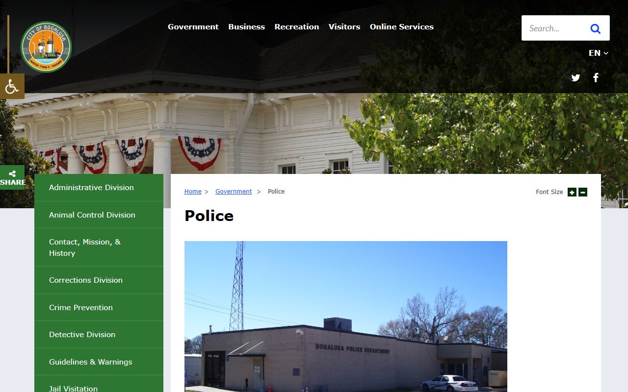 Bogalusa Police Department white pages records