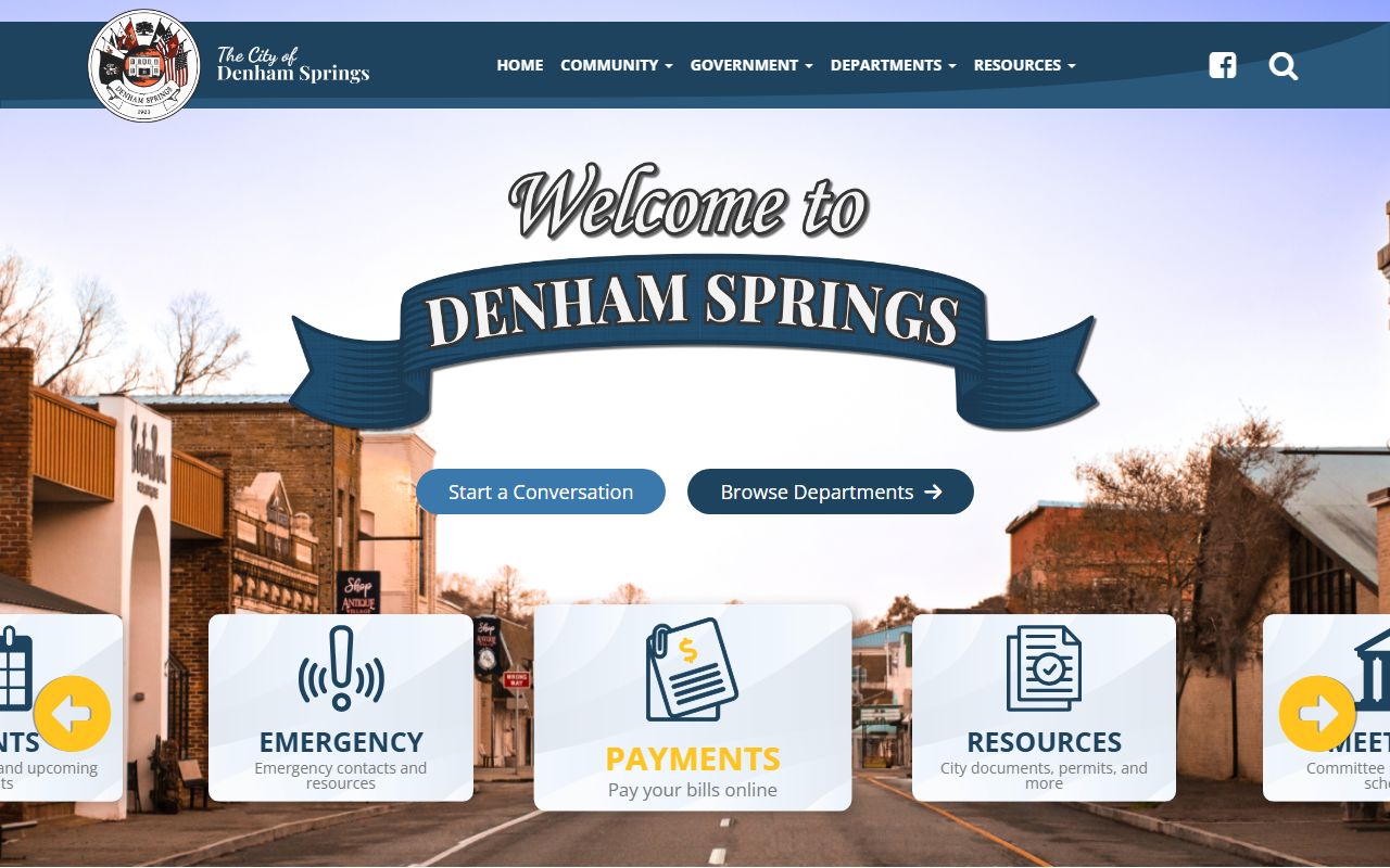 City of Denham Springs official website white pages