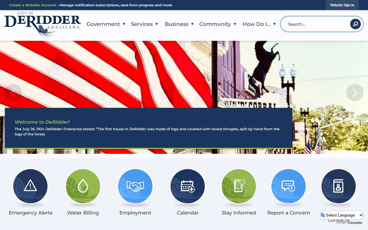 City of DeRidder website white pages search