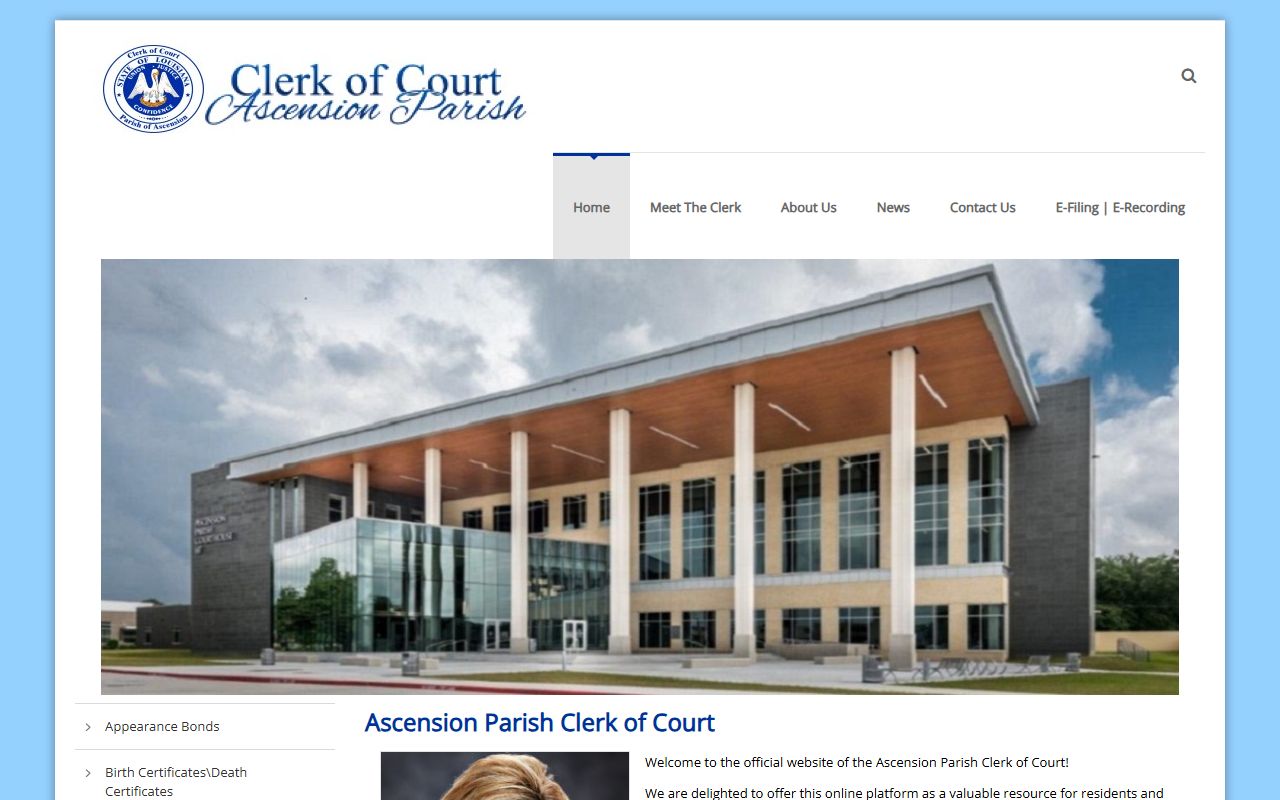 Ascension Parish Clerk eVault white pages search Gonzales