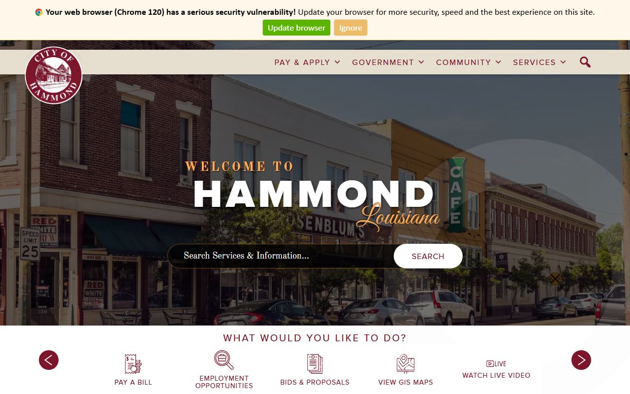 City of Hammond white pages public records