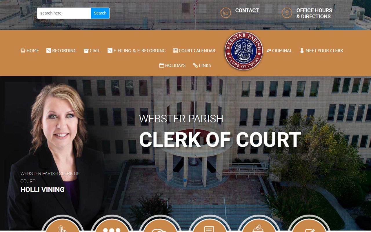 Webster Parish clerk white pages records search in Minden