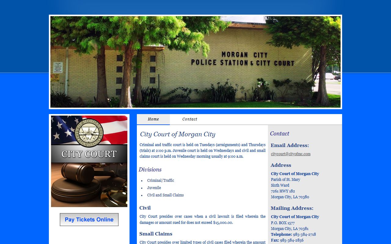 Morgan City Court website for white pages records search