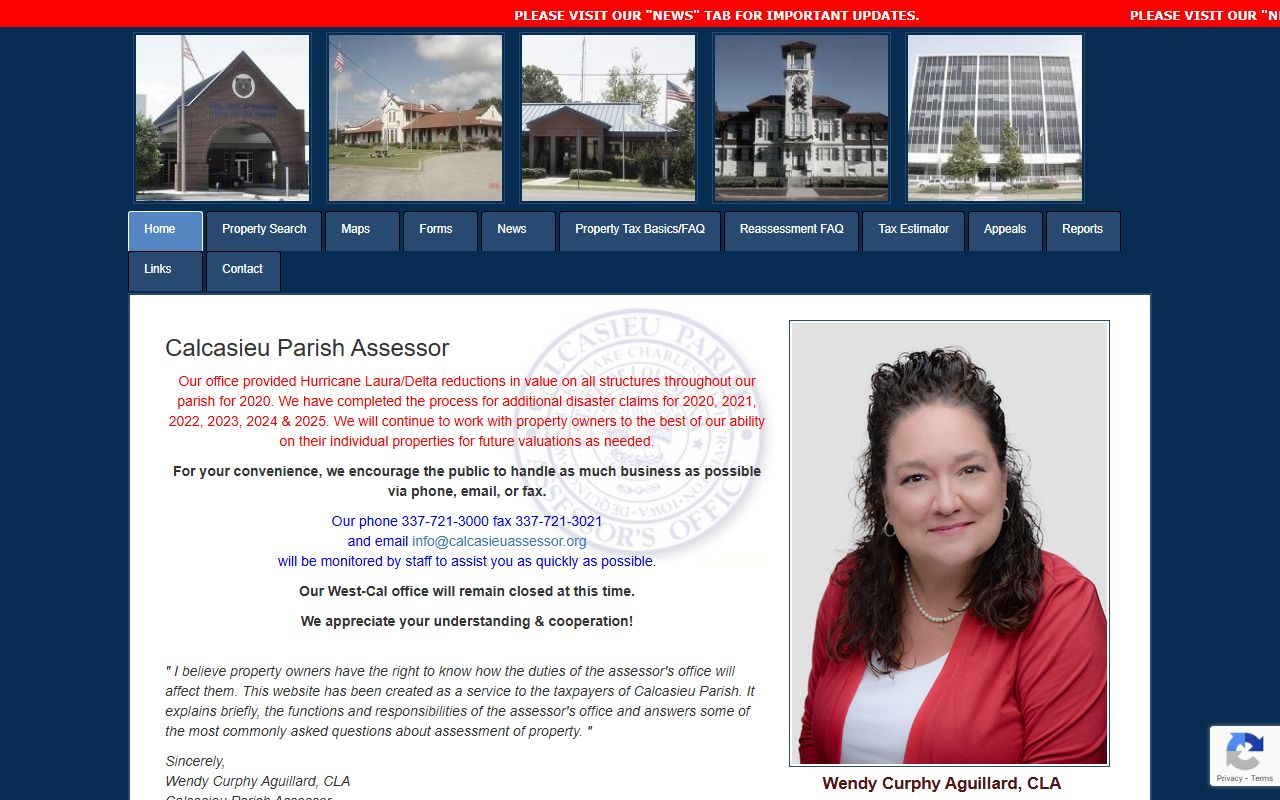 Calcasieu Parish Assessor website for Moss Bluff white pages property search