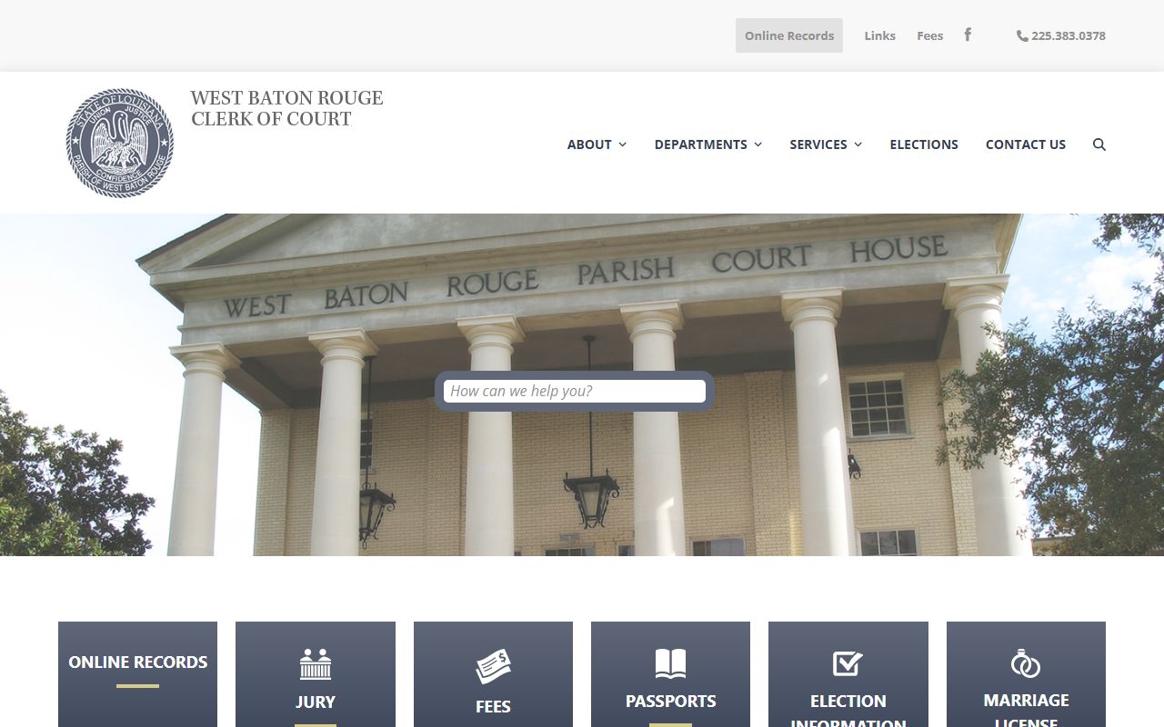 West Baton Rouge Clerk website Port Allen white pages