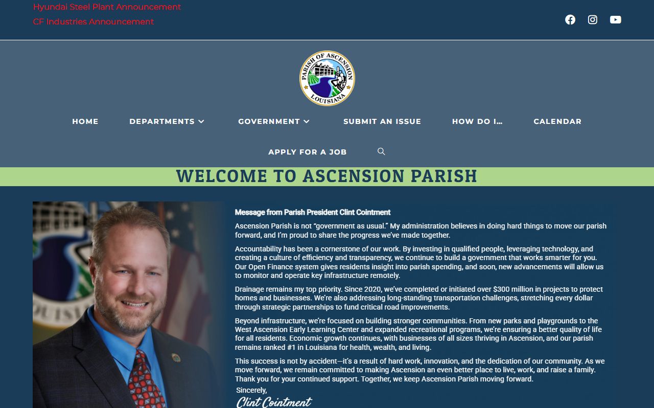 Ascension Parish government Prairieville white pages resources