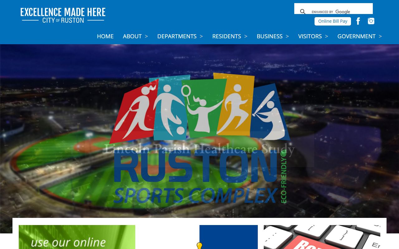 City of Ruston website white pages resources