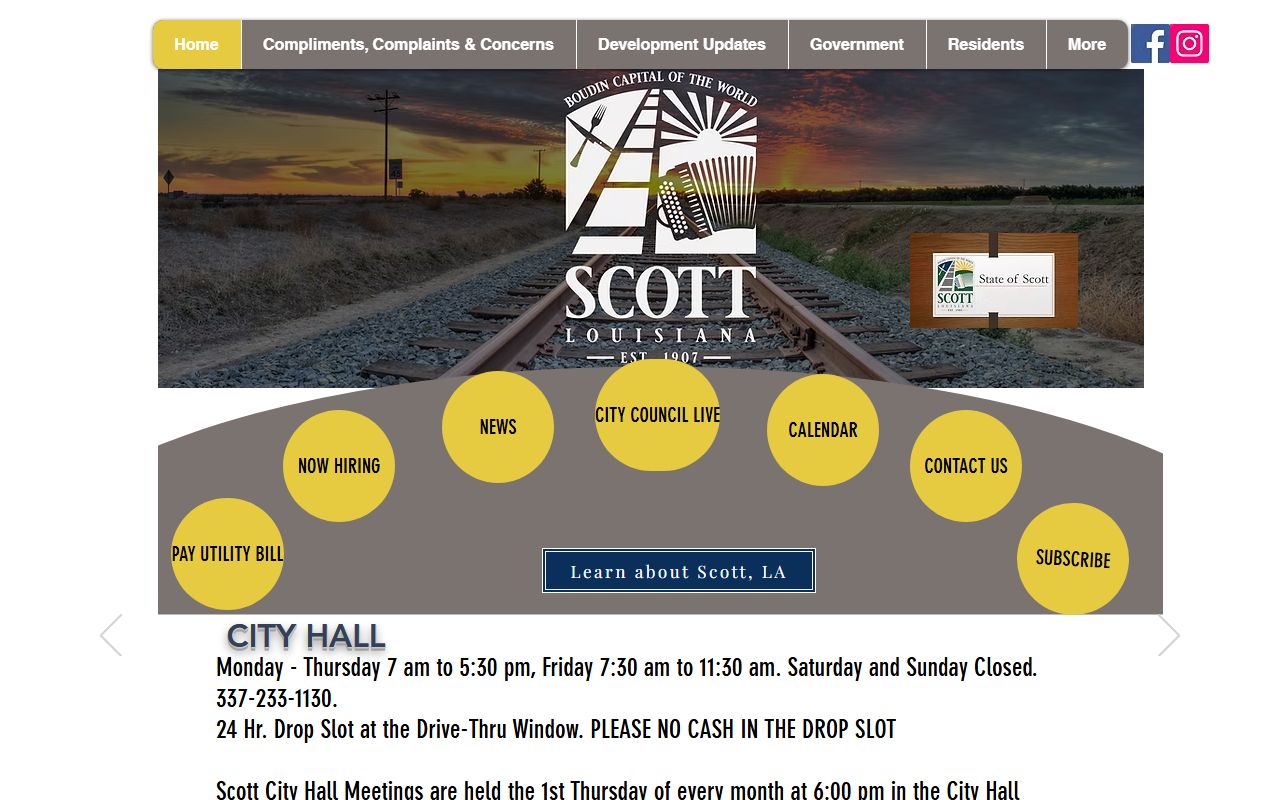 City of Scott white pages city government resources