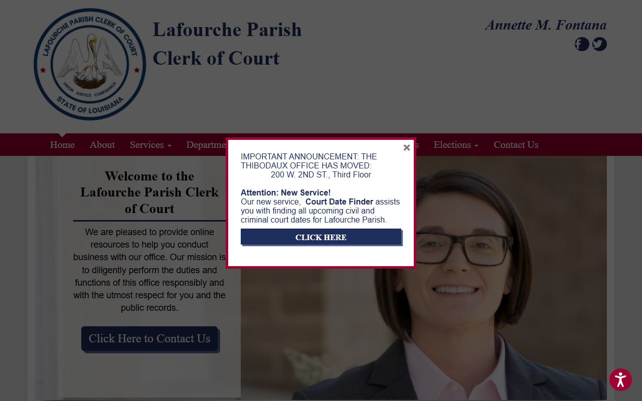 Lafourche Parish Clerk of Court Thibodaux white pages records