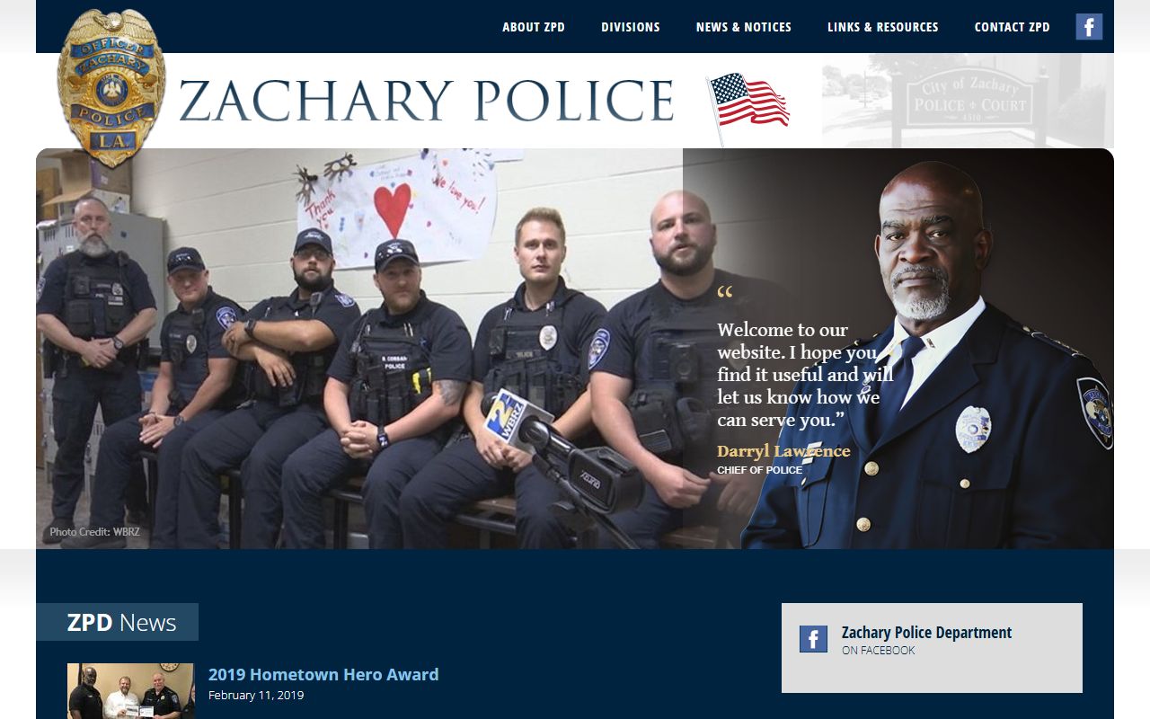 Zachary police department white pages records