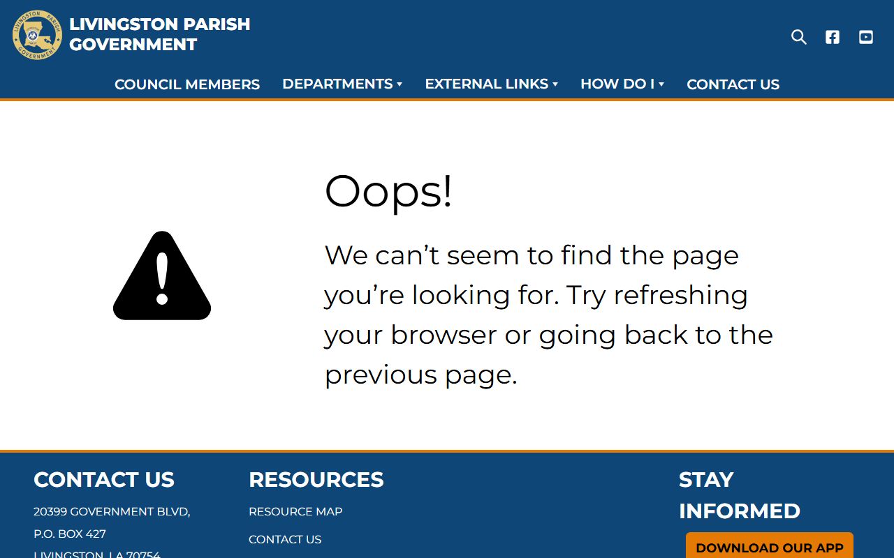 Livingston Parish Sheriff department page for white pages lookups