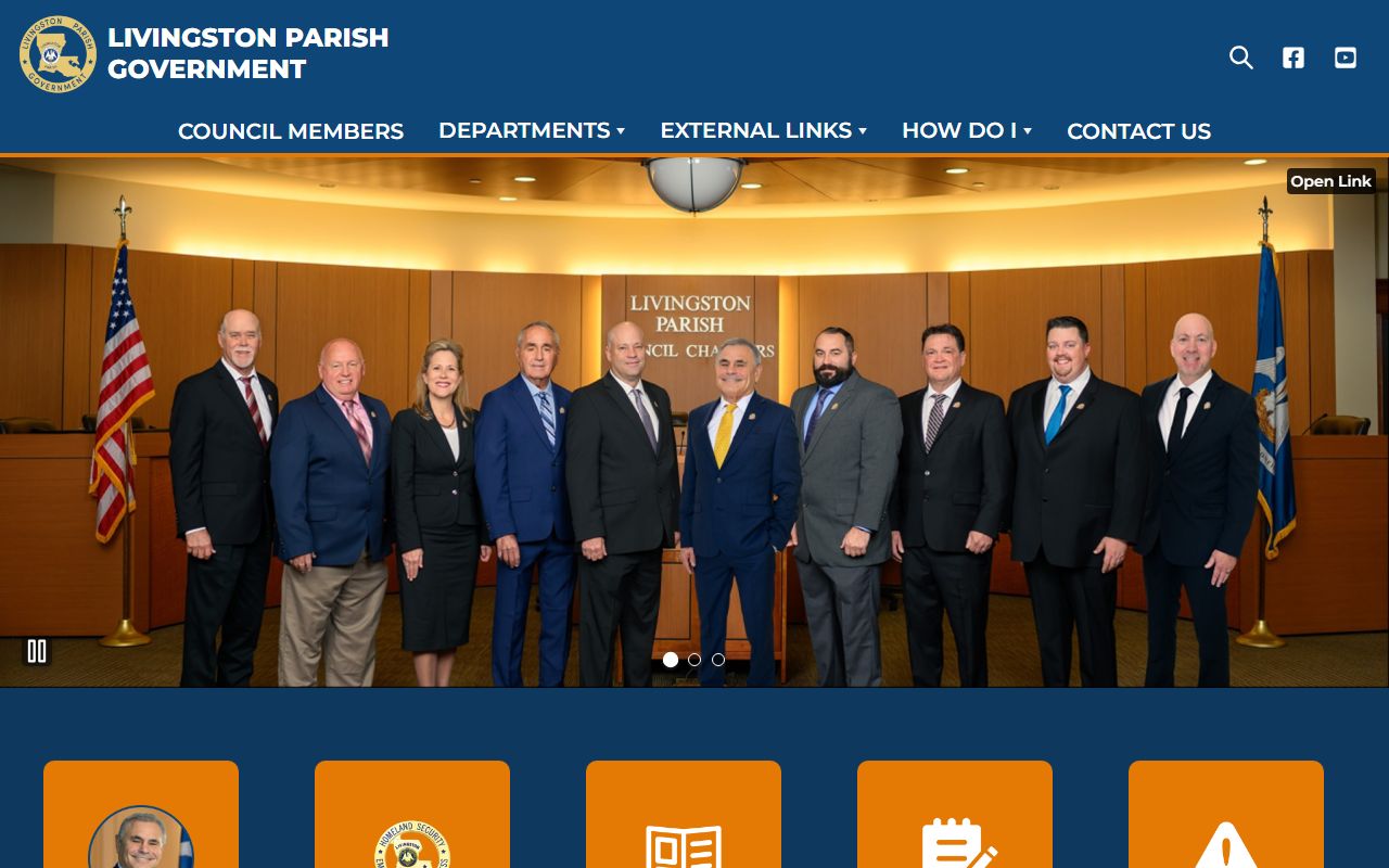 Livingston Parish government website with Sheriff white pages data