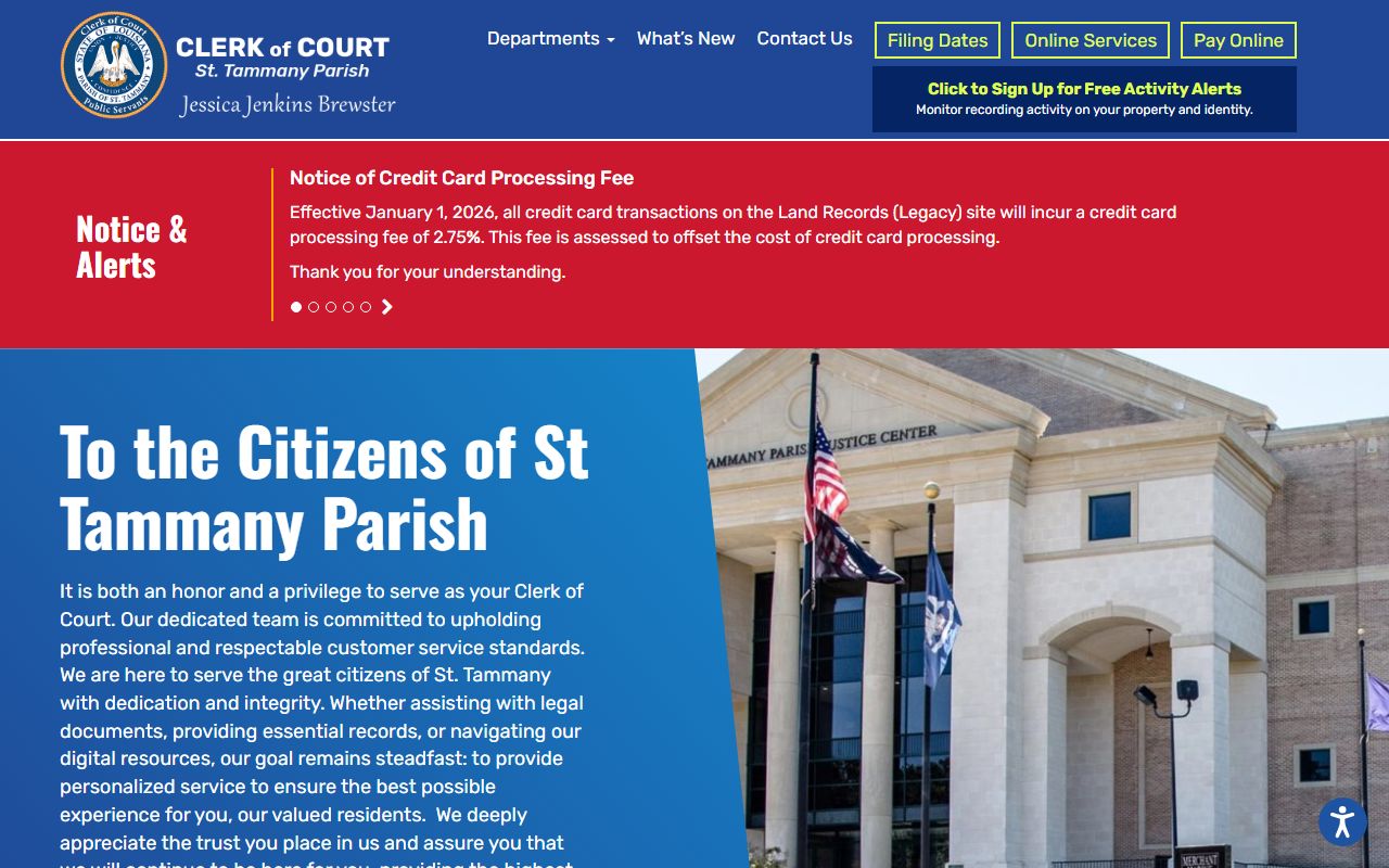 St. Tammany Parish Clerk of Court website for white pages searches
